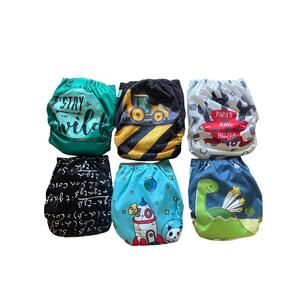 NWOT Lot of 6 Alva Baby and Baby Goal Boy Pocket One Size Cloth Diapers
